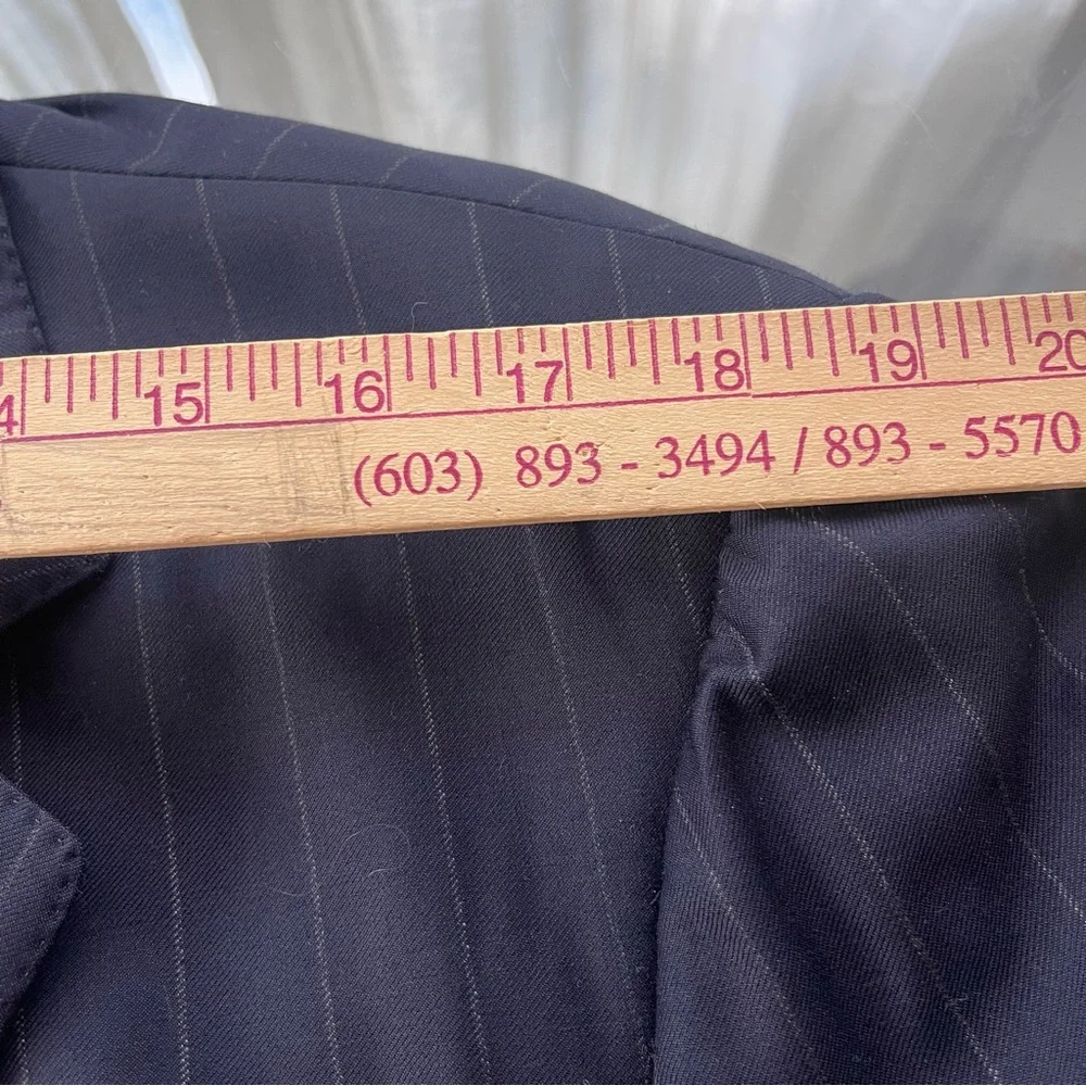 Ermenegildo Zegna Blazer Mens 44 L ? 100% Wool Blue Striped 3 Button Sports Coat